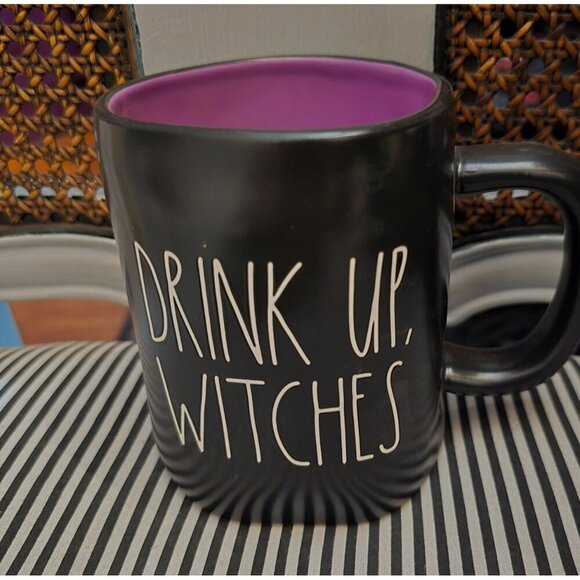 NWT Rae Dunn Halloween Drink Up Witches Coffee Mug Purple Interior - Picture 9 of 9